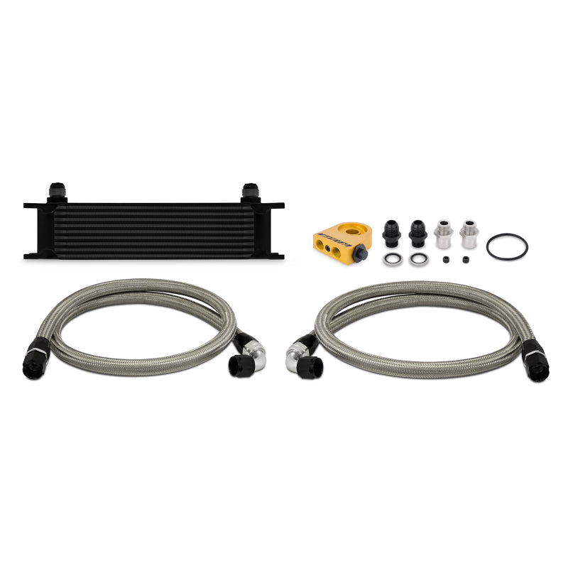 Mishimoto Universal Thermostatic 10 Row Oil Cooler Kit - Black Oil Coolers Mishimoto