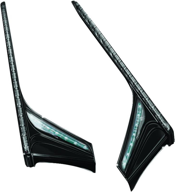 Kuryakyn L.E.D. Vertical Rear Light Strips 12-17 GL1800 Gloss Black Smoke Lens Light Bars & Cubes Kuryakyn