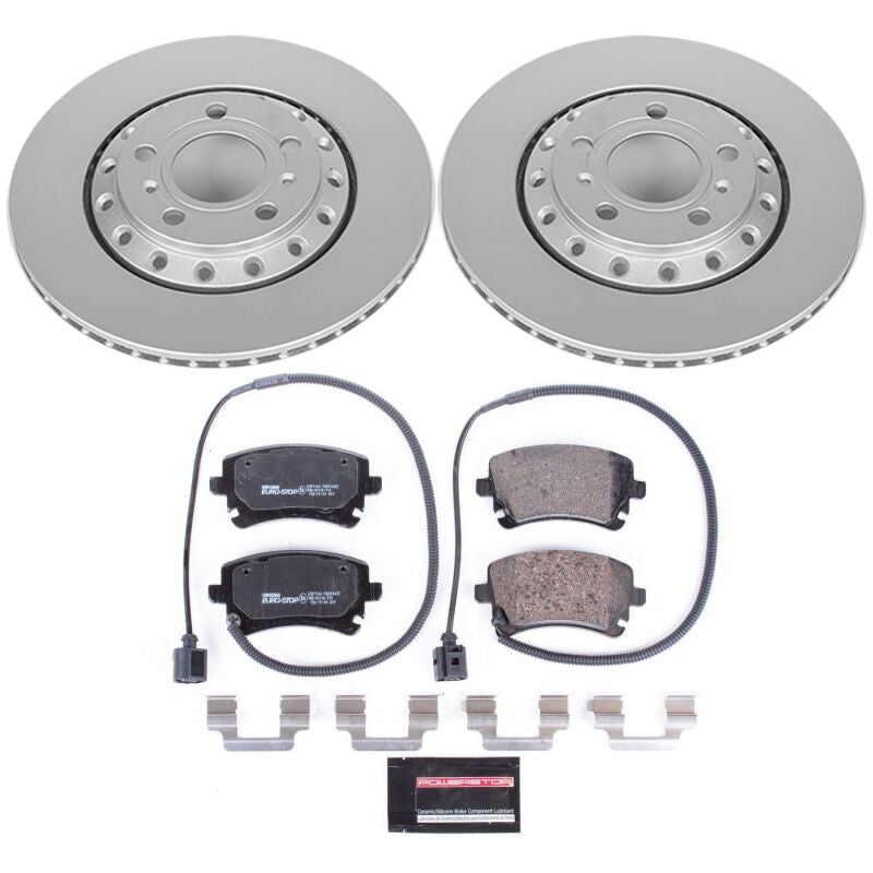 Power Stop 03-10 Audi A8 Quattro Rear Euro-Stop Brake Kit Brake Kits - OE PowerStop