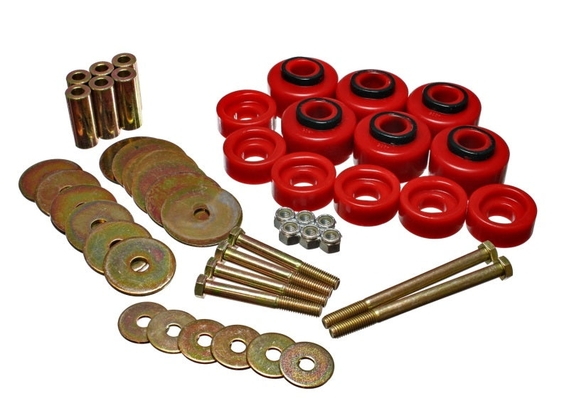 Energy Suspension 97-03 Ford F-100/F-150 2WD/F250 2WD & L-Duty Red Body (Cab) Mount Set Bushing Kits Energy Suspension