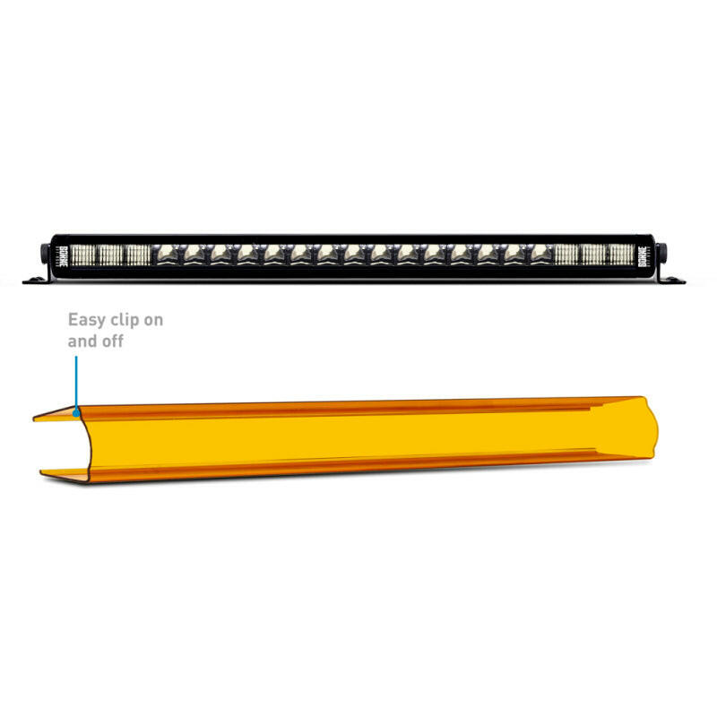 Borne Off-Road Light Bar Cover Single Row 20in Amber Light Covers and Guards Borne Off-Road