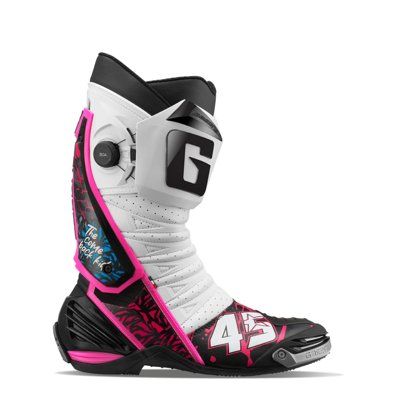 Gaerne GP1 Limited Series Scott Redding Replica Boot Bold White/Pink Size 8 Motorcycle Boots Gaerne