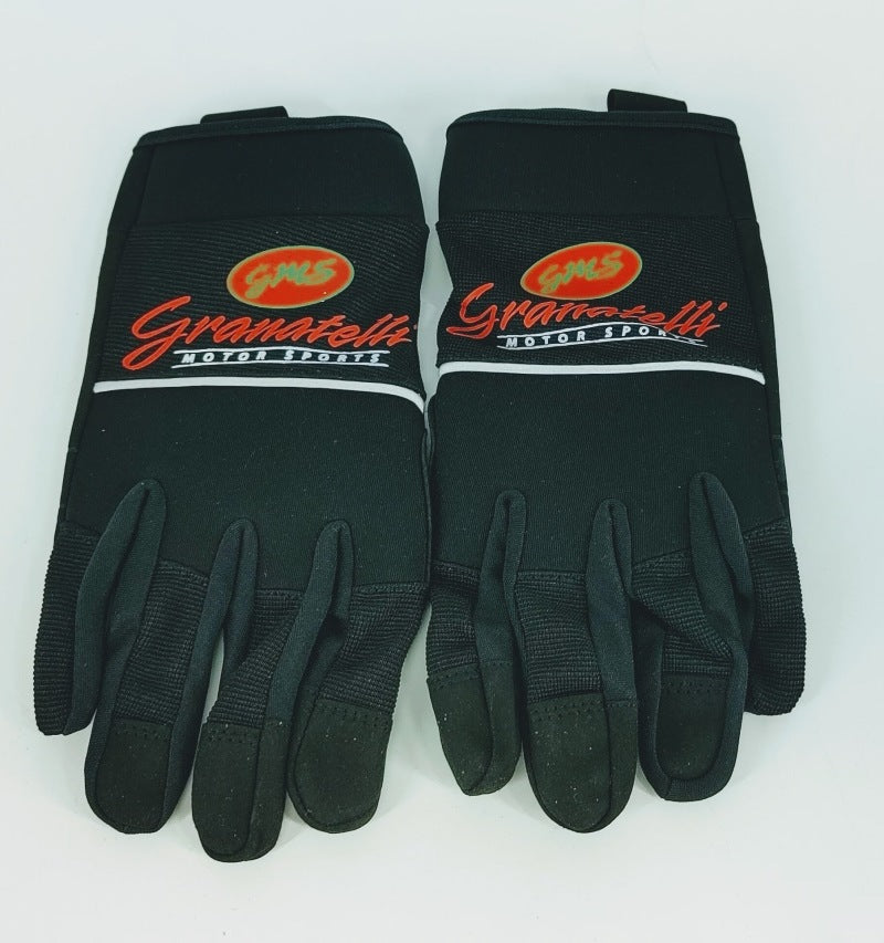 Granatelli Large Mechanics Work Gloves - Black w/Touch Screen Finger Tips & Granatelli Logo Gloves Granatelli Motor Sports