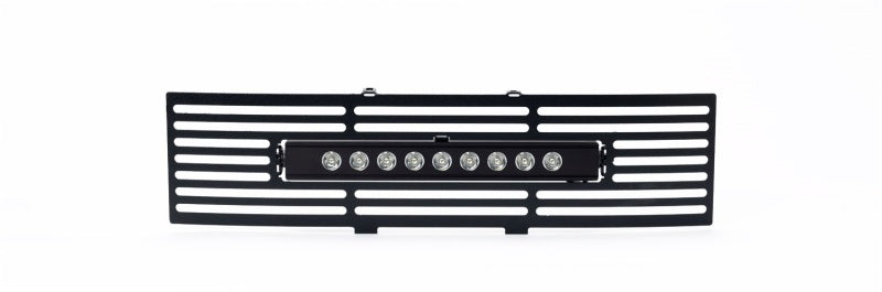 Putco 11-14 Ford F-150 - EcoBoost Bumper Grille Inserts - Black SS Bar and 10in Luminix Light Bar Grilles Putco