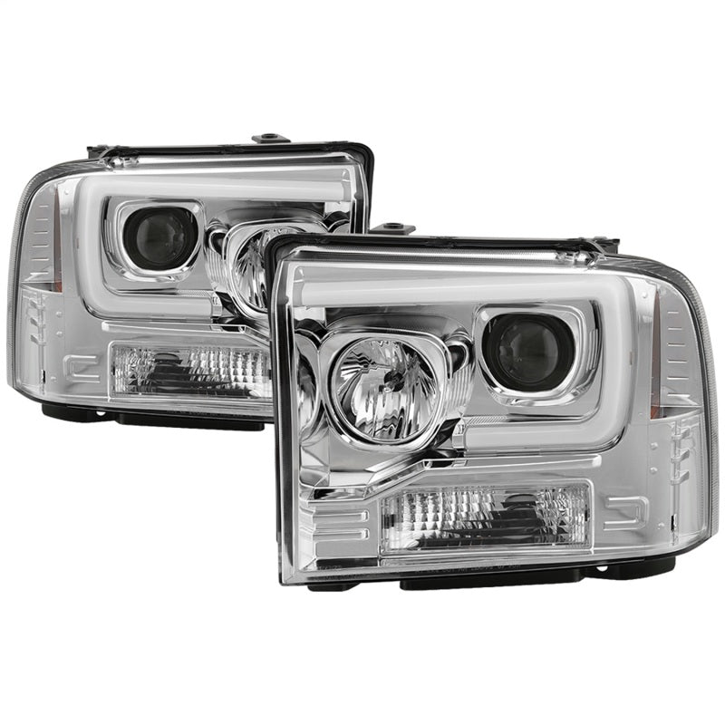 Spyder 05-07 Ford F250/350/450 SD Ver 2 Proj Headlights - Light Bar DRL - Black PRO-YD-FS05V2-LB-C Headlights SPYDER