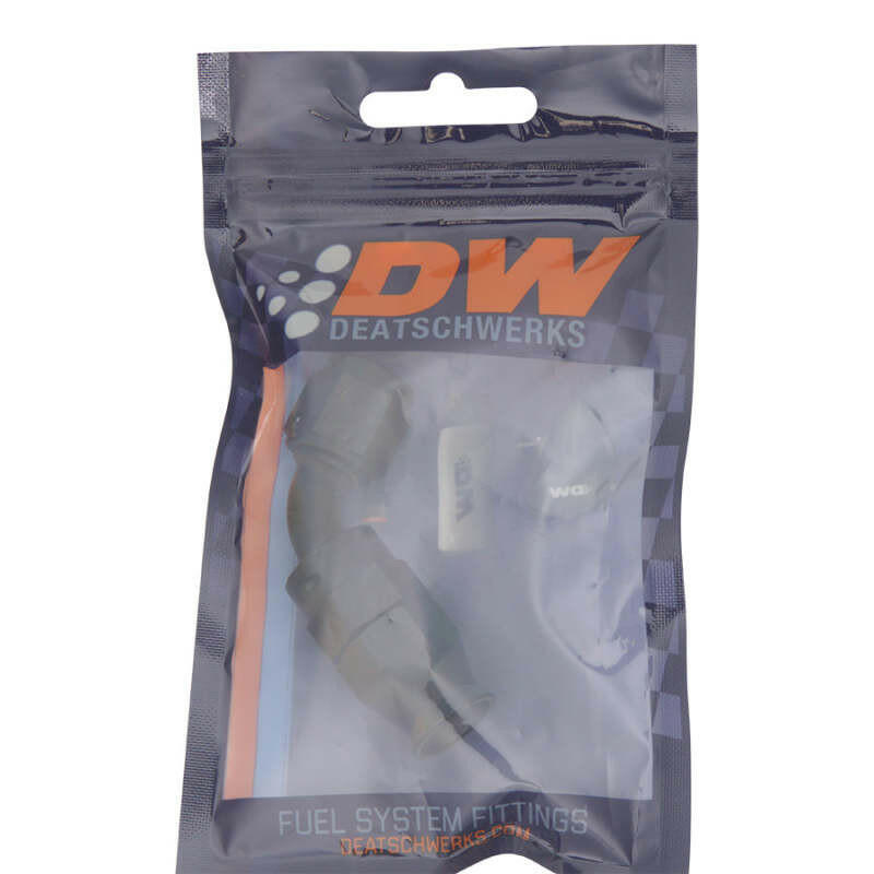 DeatschWerks 6 AN Female Flare Swivel 60-Degree Hose End PTFE - Anodized Matte Black Fittings DeatschWerks