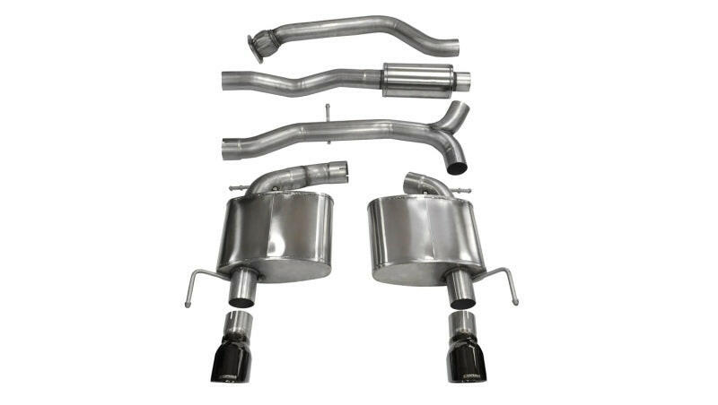 Corsa 2013-2019 Cadillac ATS Sedan 2.0L A/T Black Sport Dual Rear Cat-Back Exhaust Catback CORSA Performance
