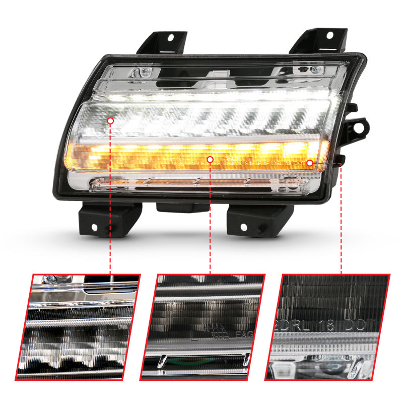 ANZO 18-19 Jeep Wrangler JL Halogen Chrome Clear w/ Sequential Signal Lights Corner ANZO