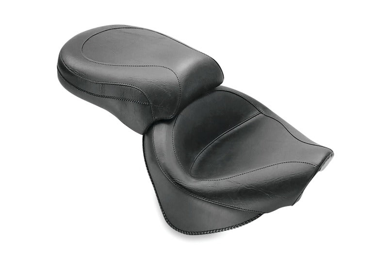 Mustang 00-11 Yamaha V-Star 1100 Classic, 02-11 V-Star 1100 Silverado 2PC Seat - Black Two-Piece Motorcycle Seats Mustang Motorcycle