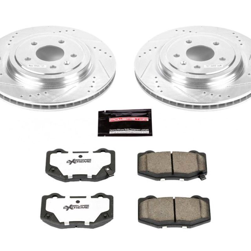 Power Stop 14-19 Chevrolet Corvette Rear Z26 Street Warrior Brake Kit Brake Kits - Performance D&S PowerStop