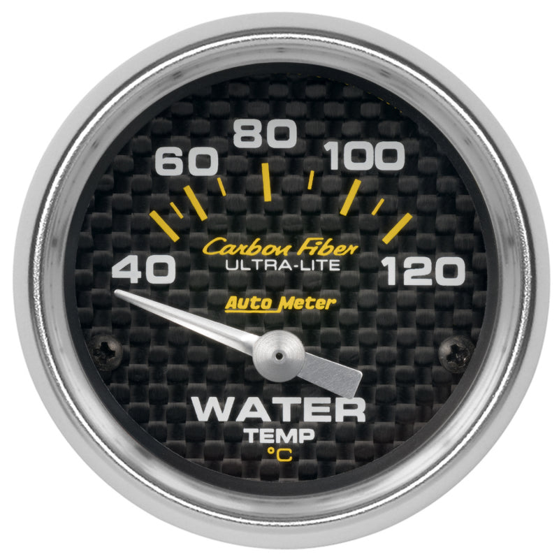 Autometer Carbon Fiber 52mm 40-120 Deg C Electronic Water Temp Gauge Gauges AutoMeter