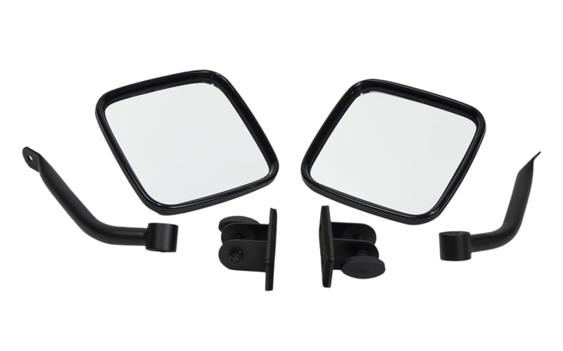 Kentrol 97-18 Jeep Wrangler TJ/JK E-Z Detach Mirrors Pair - Textured Black Doors Kentrol