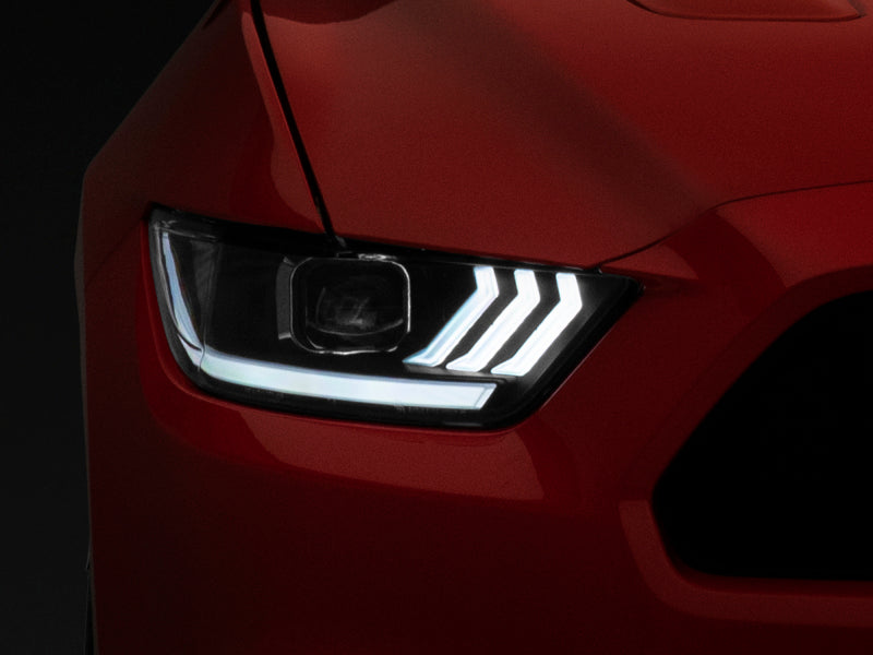 Raxiom 15-17 Ford Mustang GT350 GT500 LED Projector Headlights- Black Housing (Clear Lens) Headlights Raxiom
