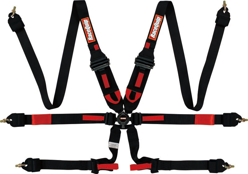 RaceQuip Black FIA CAMLOCK 6pt 2in Pull Down Lap FHR Seat Belts & Harnesses Racequip