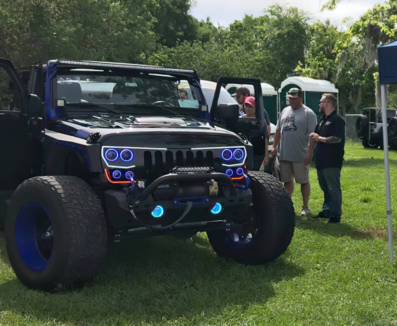 Oracle Vector Jeep Wrangler JK Grille LED Halo Kit - White Light Accessories and Wiring ORACLE Lighting