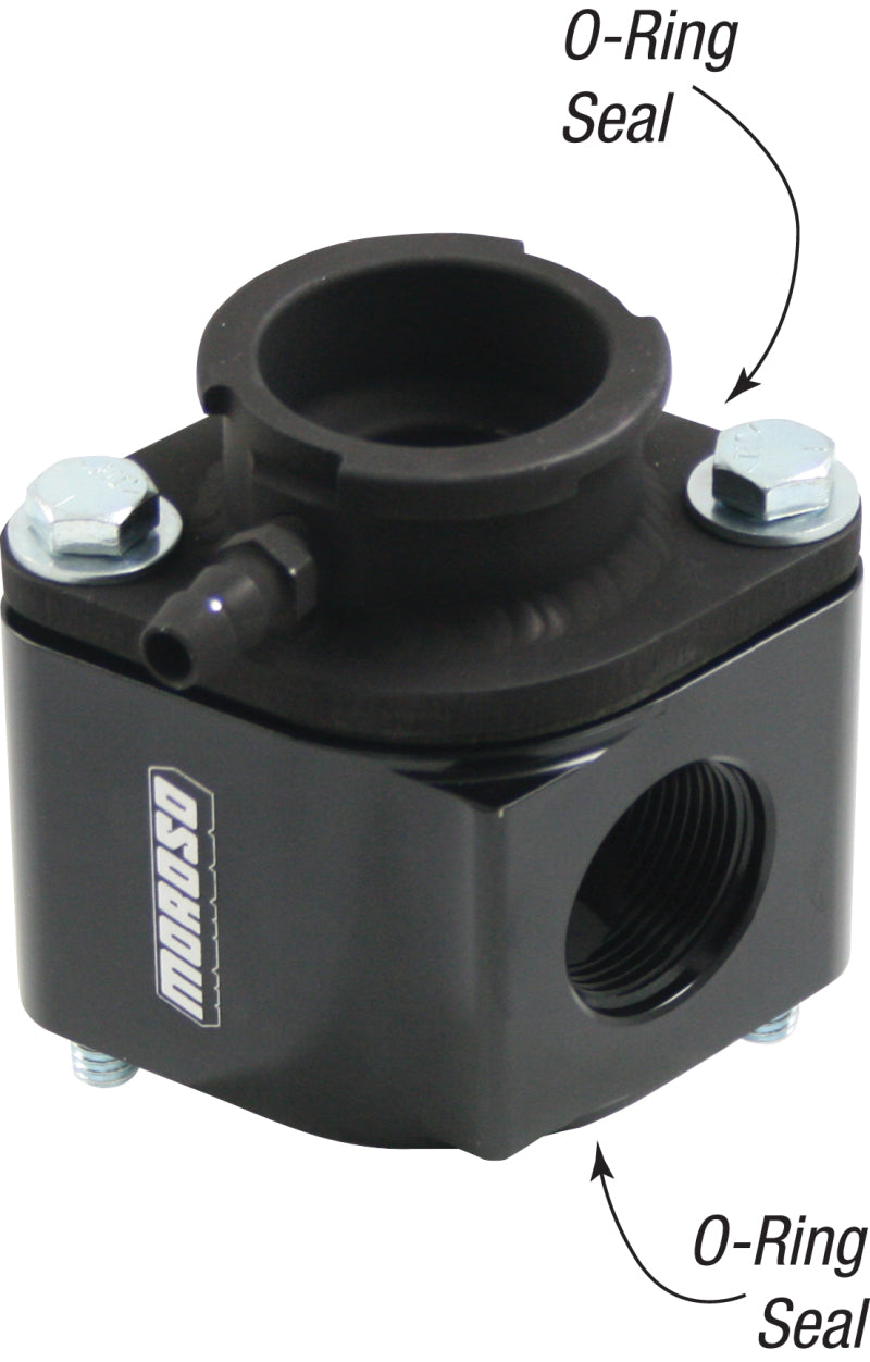 Moroso Filler Neck Manifold Housing -16An Female Port & Neck - Aluminum Coolant Fill Necks Moroso