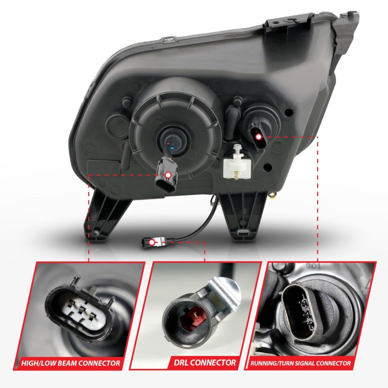 ANZO 10-14 Ford Mustang LED Projector Headlights w/Sequential Light Tube (NON HID Compatible) Headlights ANZO