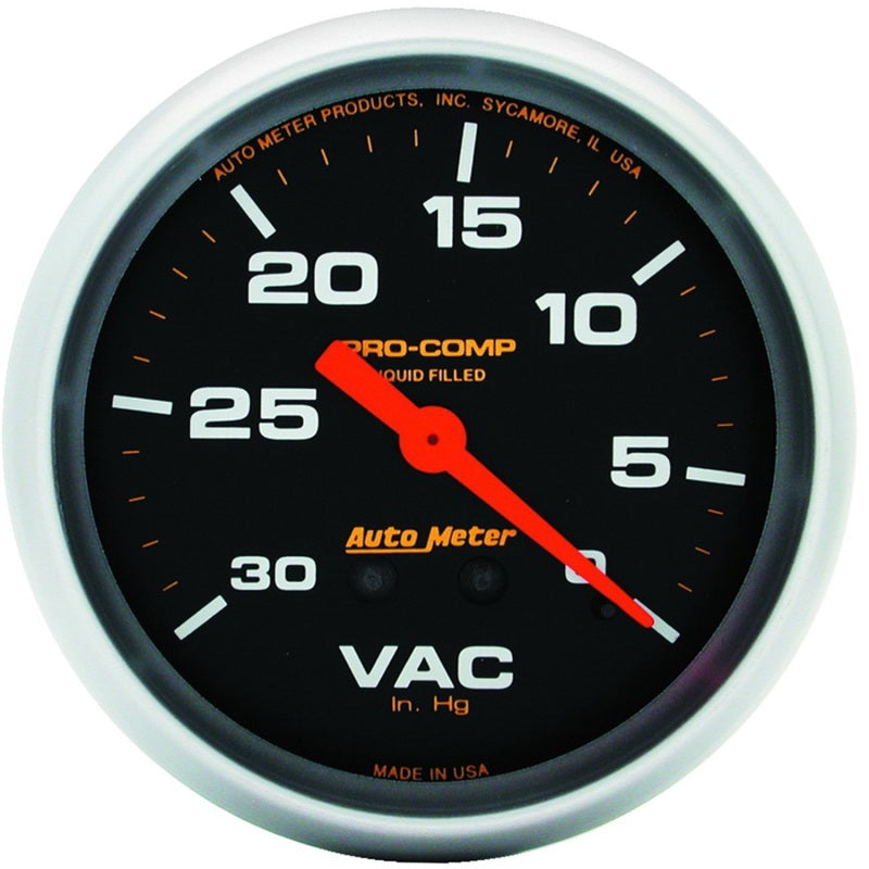 AutoMeter Gauge Vacuum 2-5/8in. 30Inhg Liquid Filled Mech Pro-Comp Gauges AutoMeter