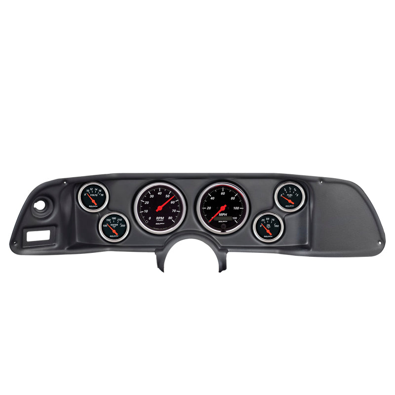 Autometer Designer Black 70-78 Camaro Dash Kit 6pc Tach / MPH / Fuel / Oil / WTMP / Volt Gauges AutoMeter
