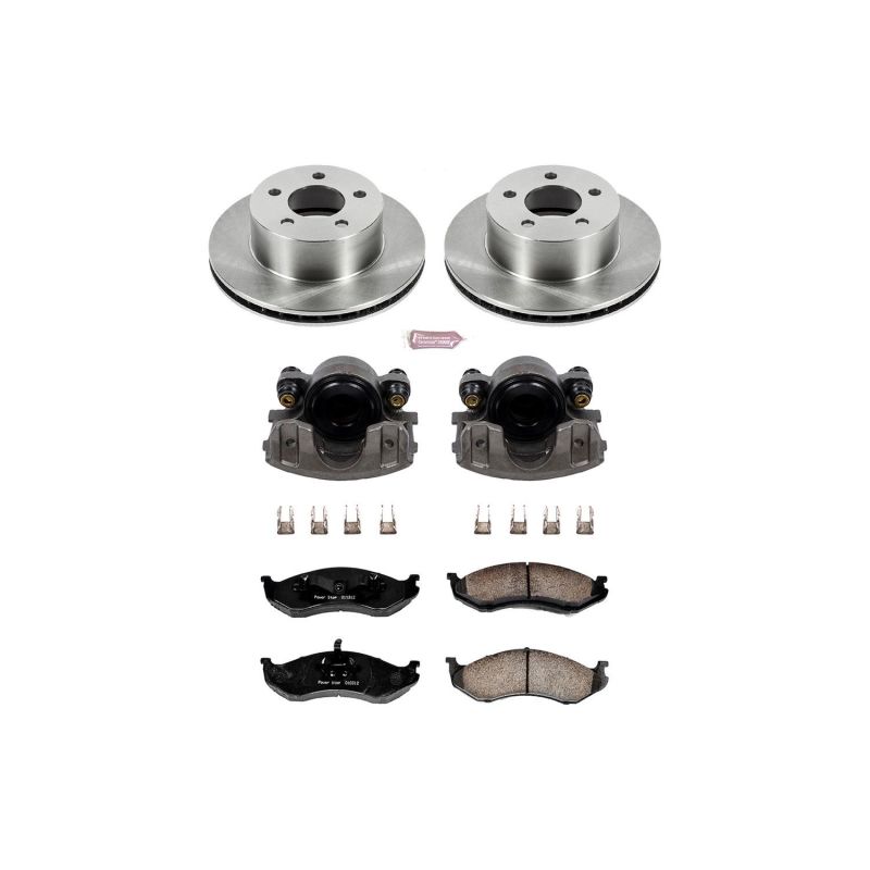 Power Stop 90-99 Jeep Cherokee Front Autospecialty Brake Kit w/Calipers Brake Kits - OE PowerStop