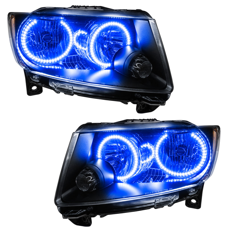 Oracle 11-13 Jeep Grand Cherokee Pre-Assembled Halo Headlights (Non HID) Chrome - Blue Headlights ORACLE Lighting