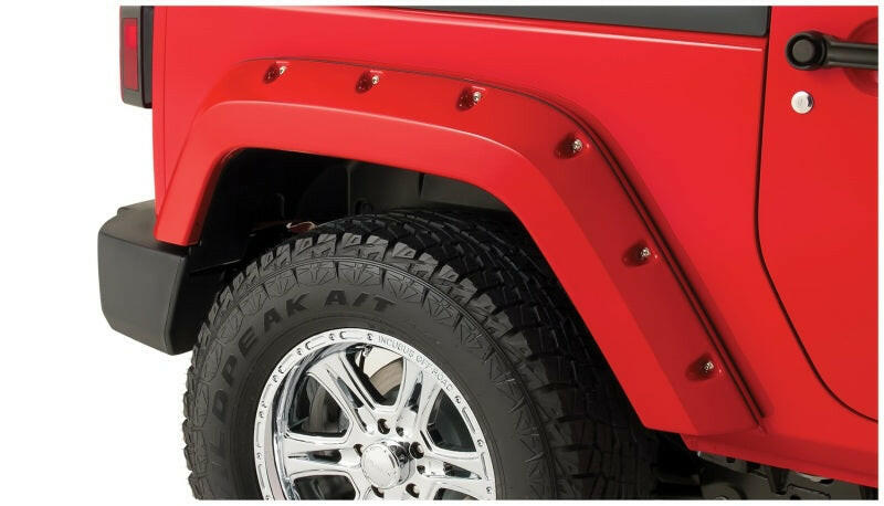 Bushwacker 07-18 Jeep Wrangler Pocket Style Flares 2pc Fits 2-Door Sport Utility Only - Black Fender Flares Bushwacker