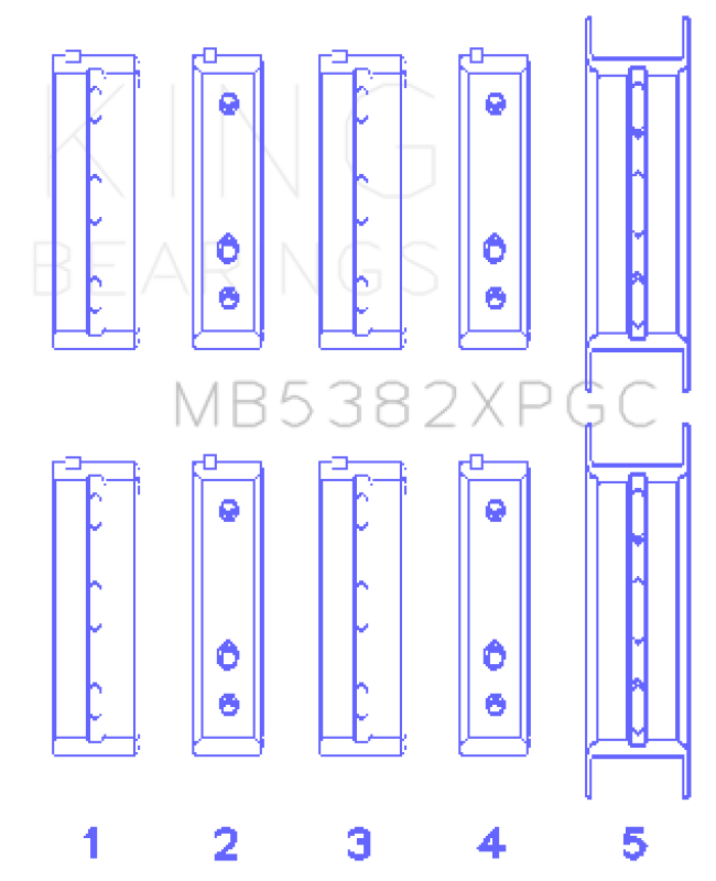 King Engine Bearings Subaru EJ20/EJ22/ EJ25 (Including Turbo) Coated Crankshaft Main Bearing Set Bearings King Engine Bearings