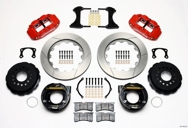 Wilwood Narrow Superlite 4R Rear P-Brk Kit 14.00in Red New Big Ford 2.50in Offset Big Brake Kits Wilwood