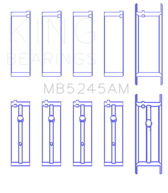 King 91-04 Nissan 146CI/2.4L KA24DE L4 / 89-97 146CI/2.4L KA24E L4 (Size +0.5) Main Bearing Set Bearings King Engine Bearings