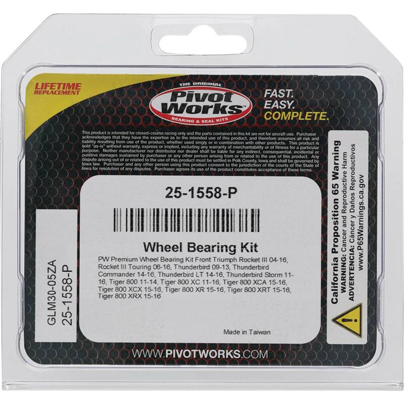 Pivot Works Triumph Wheel Bearing Kit Premium Bearings Control Arms Pivot Works