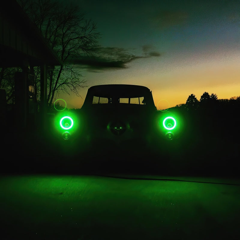 Oracle Pre-Installed Lights 7 IN. Sealed Beam - Red Halo Headlights ORACLE Lighting