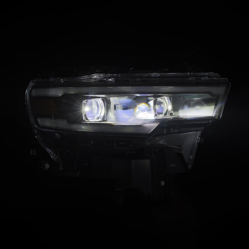 AlphaRex 25-26 Dodge Ram 1500 Luxx LED Proj Headlights -Black w/Activ Lit/ Seq Signal/Switchbk DRL Headlights AlphaRex
