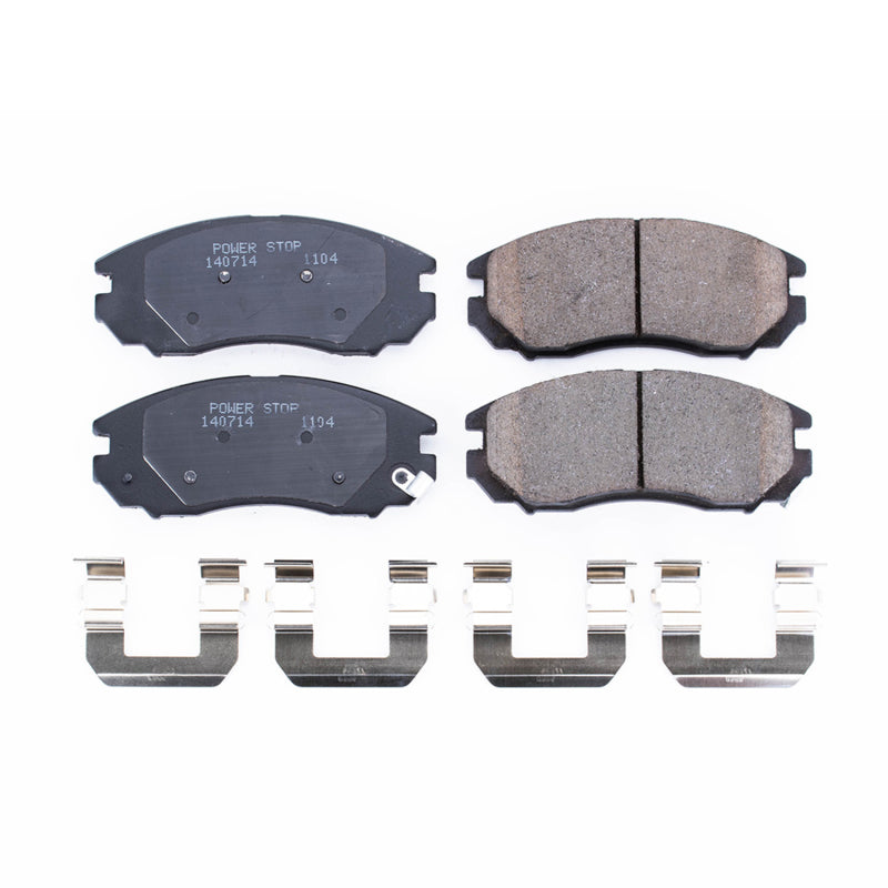 Power Stop 04-08 Hyundai Tiburon Front Z17 Evolution Ceramic Brake Pads w/Hardware Brake Pads - OE PowerStop