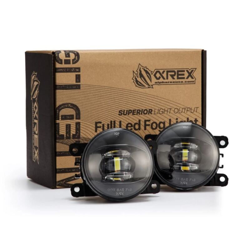 AlphaRex Universal Acura/Ford/Honda/Subaru/Nissan DoubleTap Dual Color LED Proj Fog Lights - Wt/Ambr Fog Lights AlphaRex