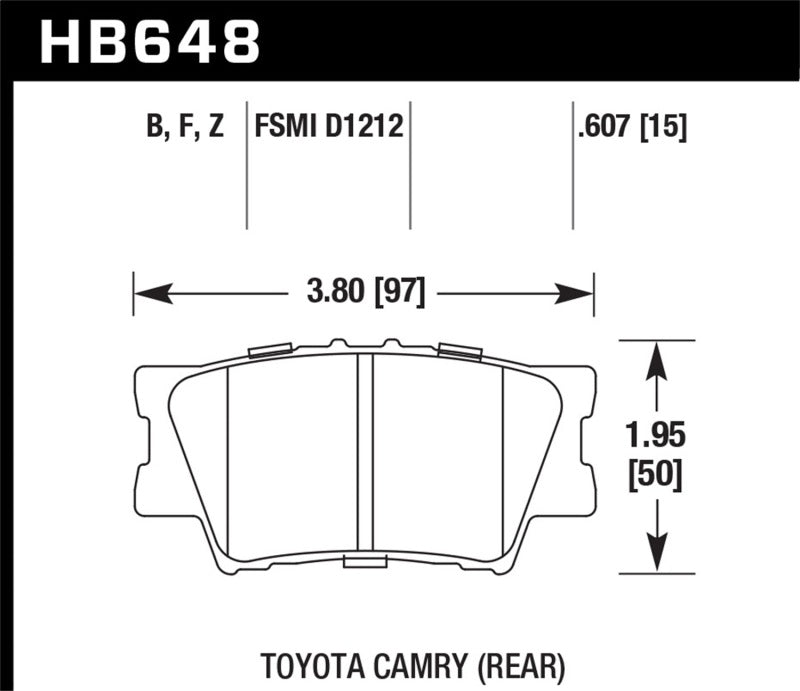 Hawk 2013-2014 Lexus ES300h HPS 5.0 Rear Brake Pads Brake Pads - Performance Hawk Performance