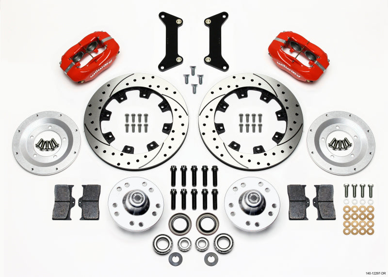 Wilwood Forged Dynalite Front Kit 12.19in Drilled Red 79-87 GM G Body Big Brake Kits Wilwood