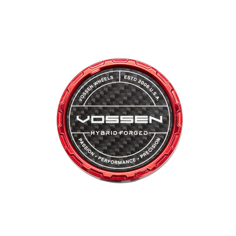 Vossen Carbon Billet Sport Cap - Large - HF - Red - Weave Carbon Wheel Center Caps Vossen