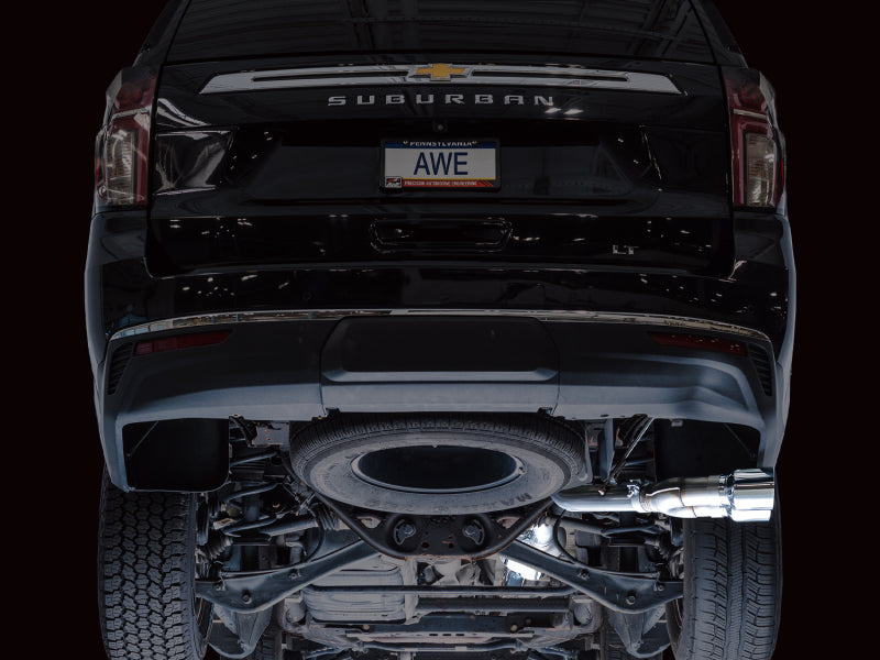 AWE Tuning 2021+ GMC Suburban/Yukon XL 5.3L 0FG Side Exit Catback Exhaust - Chrome Silver Tips Catback AWE Tuning