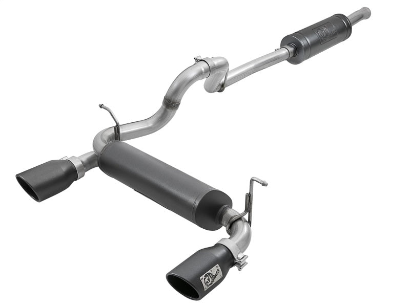 aFe Rebel Series 2.5in 304 SS Cat-Back Exhaust w/ Black Tips 2018+ Jeep Wrangler (JL) V6 3.6L Catback aFe