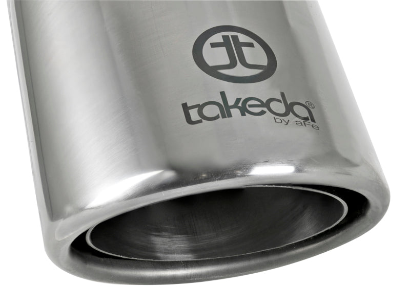 aFe Takeda 304 Stainless Steel Clamp-On Exhaust Tip 2.5in. Inlet / 4in. Outlet / 8in. L - Polished Tips aFe
