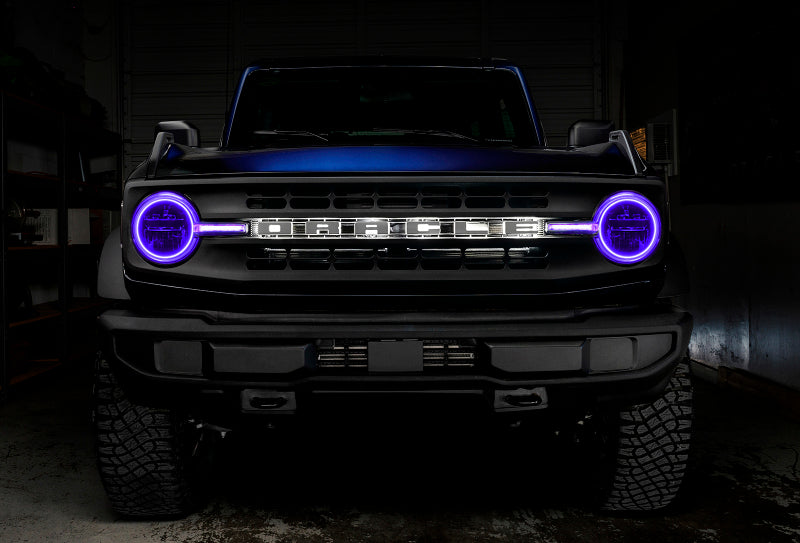 Oracle 21-22 Ford Bronco Headlight Halo Kit w/DRL Bar - Base Headlights -w/No Controller Headlights ORACLE Lighting
