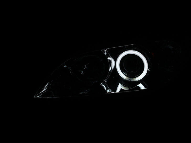 ANZO 2004-2008 Mazda 3 Projector Headlights w/ Halos Chrome Headlights ANZO