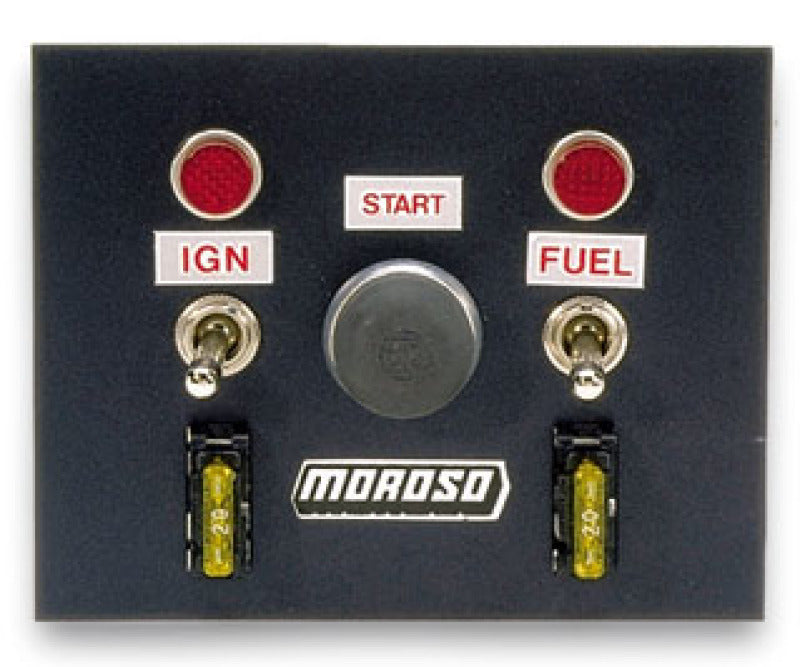 Moroso Toggle Switch Panel - Oval Track - 4in x 5in - Two On/Off Switches Switch Panels Moroso