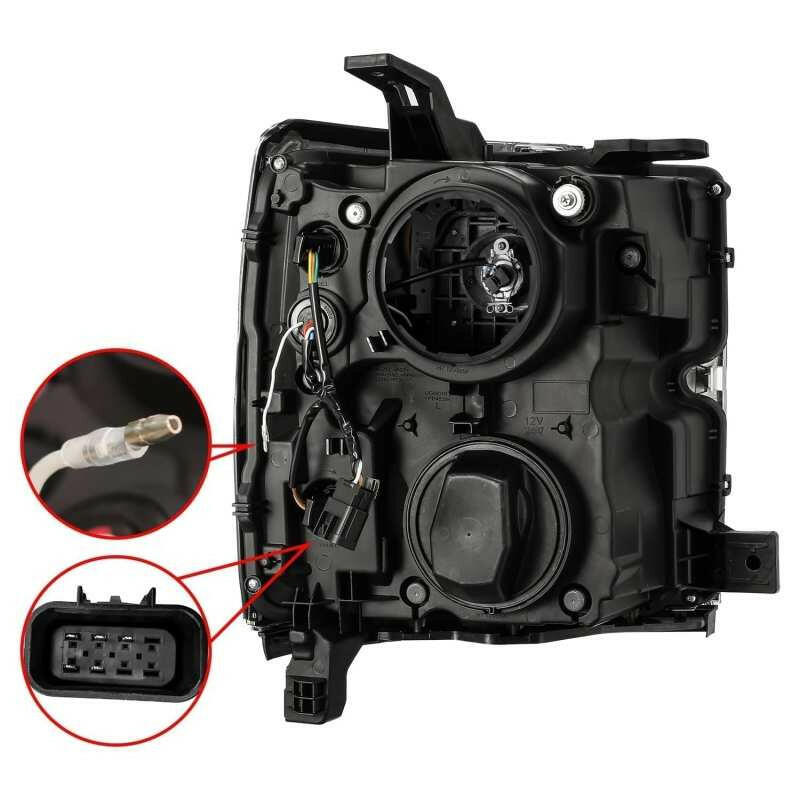 AlphaRex 15-19 Chevy 2500HD PRO-Series Proj Headlights Plank Style Blk w/Activ Light/Seq Signal/DRL Headlights AlphaRex