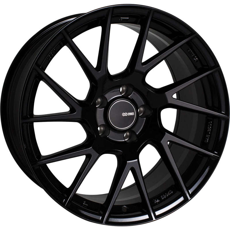 Enkei TM7 18x8.0 5x112 45mm Offset 72.6mm Bore Gloss Black Wheel Wheels - Cast Enkei