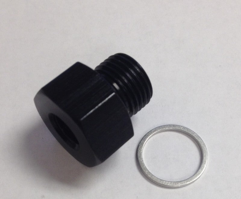 Fragola 1/2in NPT Oil Temp Adapter Black Fittings Fragola