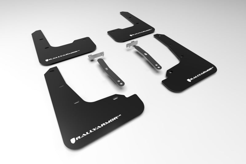 Rally Armor 21-23 Hyundai Elantra Black UR Mud Flap w/White Logo Mud Flaps Rally Armor