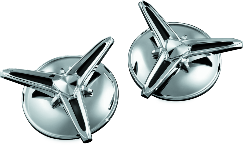 Kuryakyn Knock-Off Center Caps For Trikes Chrome Wheel Accessories Kuryakyn