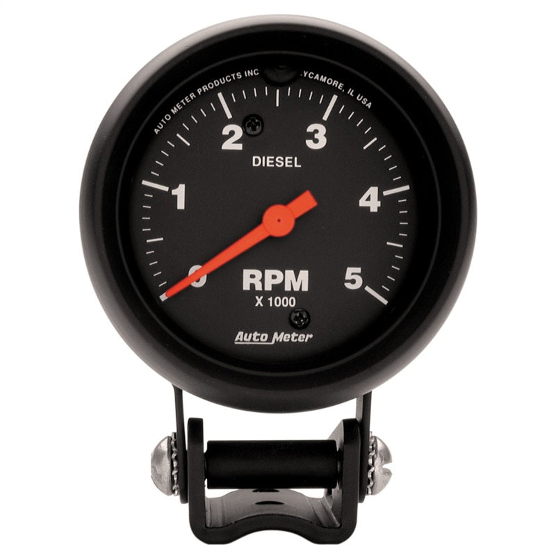 Autometer Z-Series 2-5/8in 5K RPM Diesel Pedestal Tachometer Gauge Gauges AutoMeter