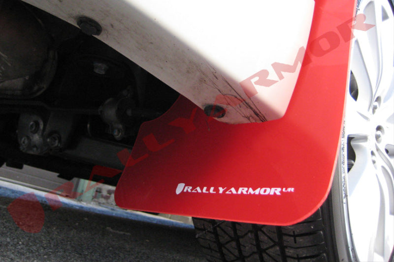 Rally Armor 08-10 Subaru WRX / 08-11 Impreza 2.5i (Hatch/Sedan) Red UR Mud Flap w/White Logo Mud Flaps Rally Armor